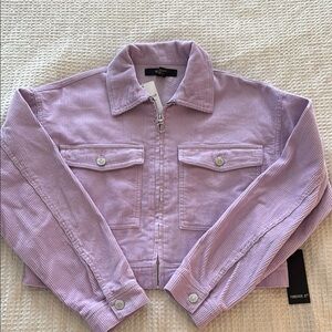 Forever 21 Women's Purple Corduroy Cropped Jacket Size Small